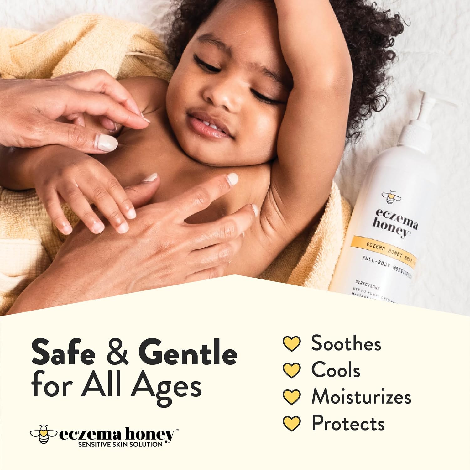Eczema Honey Oatmeal Body Lotion - Hand & Body Cream For Eczema Relief - Natural Dry Skin Repair (16 Oz)
