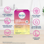 Veet 3 Minute Facial Hair Removal Cream for Women, Depilatory Cream with Organic Aloe Vera, 2 Piece Women's Facial Hair Remover Kit, 1.7 Fl Oz Hair Removal Cream + 1.7 Fl Oz Finishing Cream