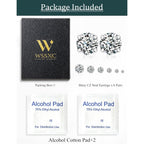 6 Pairs Stud Earrings Set, Hypoallergenic Cubic Zirconia 316L Earrings Stainless Steel CZ Earrings 3-8mm (Steel color)