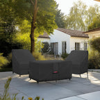 Porch Shield Patio Fire Pit Cover - Waterproof 600D Outdoor Rectangular Gas Fire Table Cover Deck Box Protector - 44 X 26 Inch, Black