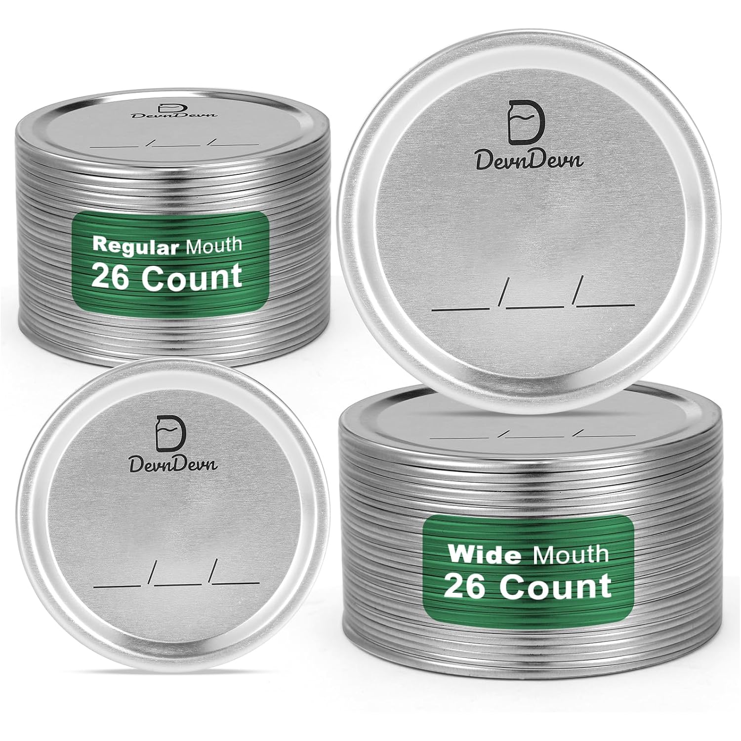 52 Pcs Canning Lids, Regular & Wide Mouth Mason Jar Lids Set, Canning Jar Lids For Ball & Kerr, Redefining Leak-Proof With Perfect Airtight Seal, Compatible With Electric Vacuum Sealers