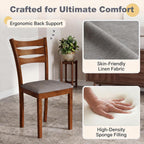 Costway 5-Piece Dining Table Set For 4, Kitchen Table W/Upholstered Chairs | Rectangular Table, Rubber Wood Frame, Farmhouse, Space-Saving Design For Small Apartment & Breakfast Nook