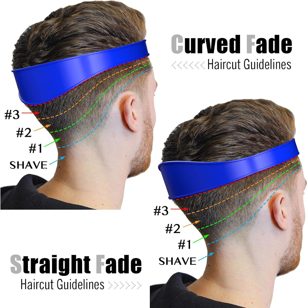 Neckline Shaving Template And Adjustable Hair Trimming Guide, Blue | Diy Self Haircutting System, Clean And Straight Neck Hairline, Soft Portable, Blue