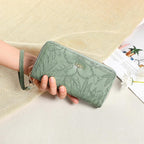 RNIEGA Wallet for Women Clutch Double Zip Around Credit Card Holder Leather Women's Wallet Large Capacity