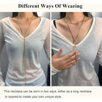 Gold Silver Necklace for Women Y Chain Adjustable Gold Long Necklaces Fashion Dainty Jewelry