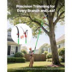 Vevor Manual Pole Saw, 3.87-27 Ft Extendable Pole Tree Pruner With Scissors, Sharp 65Mn Steel Blade, Lightweight Fiberglass Handle Pole, For High Branch Trimming, Pruning Tool For Palms And Shrubs