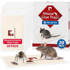 Mouse Traps, 20 Pack Pre-Baited Sticky Mouse Traps Indoor For Home, Non-Toxic Bulk Sticky Pads, Glue Traps For Rats, Bugs, Spider, Mice, Cockroach, Pet Safe, Easy To Use