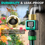 Restmo Water Flow Meter With Brass Inlet Metal Thread, Measure Gallon/Liter Consumption And Flow Rate For Outdoor Garden Hose Watering, Rv Water Tank Filling, Lawn Sprinkler And Nozzle Sprayer
