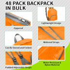 48 Pcs 17 Inch Foldable Backpacks In Bulk Classic Back Packs Colorful Book Bags Lightweight Basic Bookbags Wholesale For Homeless Student School Supply Outdoor Travel