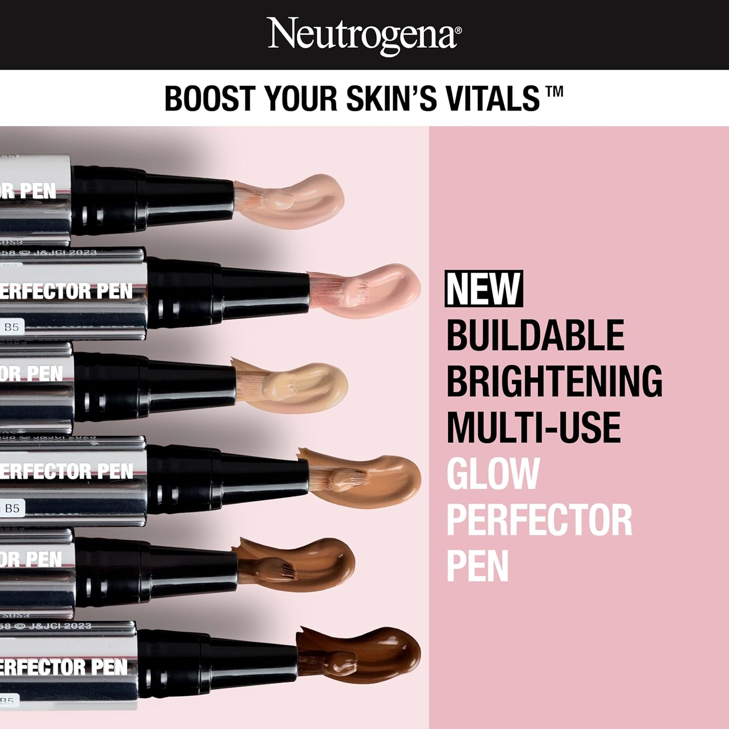 Neutrogena Healthy Skin Glow Perfector Concealer Pen, Lightweight Liquid Makeup for Face with Pro-Vitamin B5 & Vitamin E for a Radiant Finish, Neutral, 0.1 oz