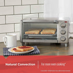Black+Decker 4-Slice Toaster Oven With Natural Convection, Stainless Steel, To1760Ss (To1760Sst-1)