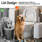 Bathroom Trash Can Set - Narrow White Plastic Small Trash Can, A Toilet Wand, Toilet Brush Holder And 36 Refills, 2 Gallon Trash Can With Pop-Up Lid, Suitable For Bathrooms And Small Toilets.