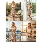 Summer Dresses For Women Twist Front Waffle Dress Sleeveless Sundresses