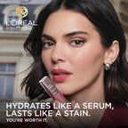 L'Oreal Paris Hyaluron Tint Lip Stain Serum, Long Lasting, Hydrating Lip Makeup Infused with Hyaluronic Acid, 420 Le Rouge Paris (Universal Red)