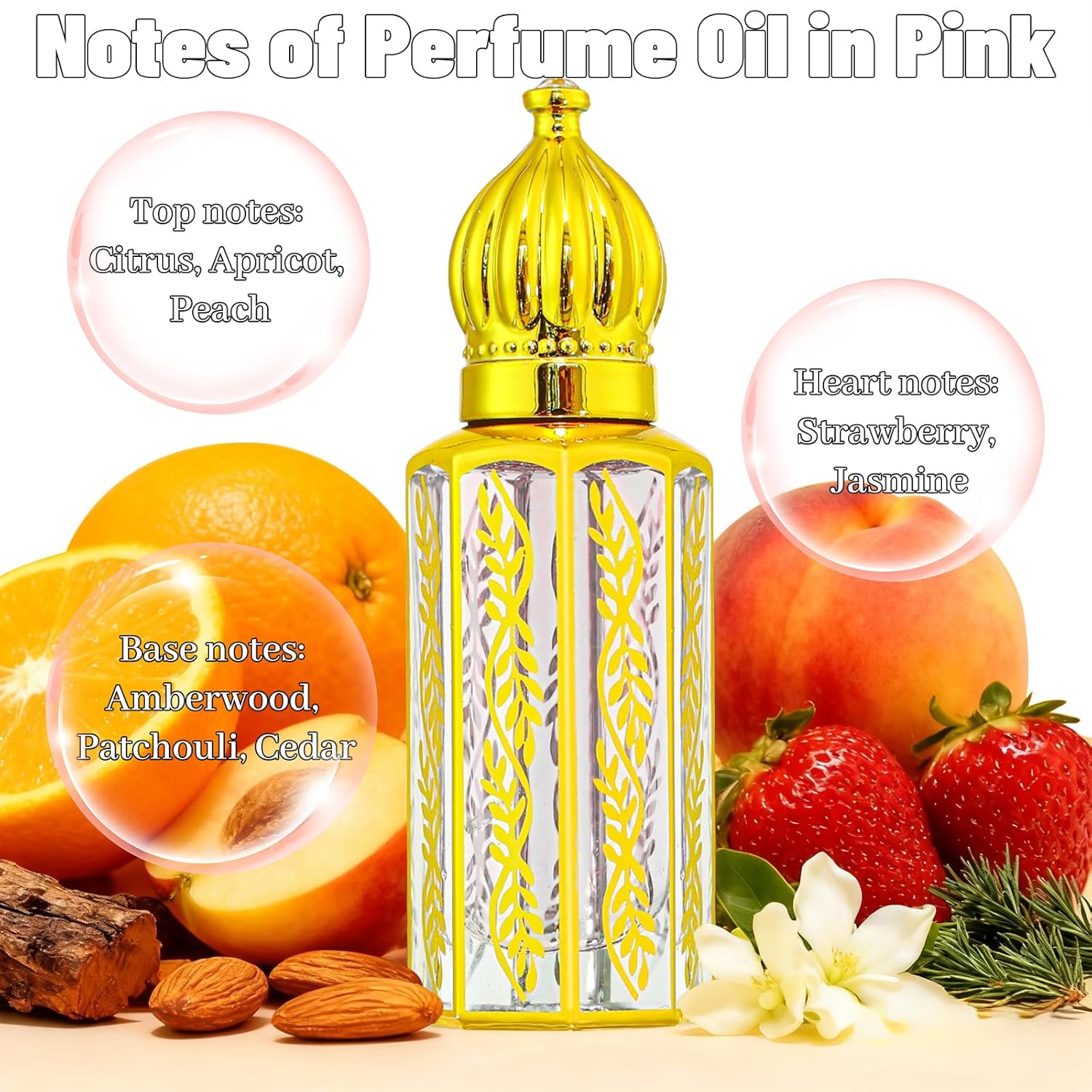 Arabian Perfume for Women, Arabic Perfume Oil Roll On Warm Floral & Musk Eau de Parfum, Long Lasting, 0.4 fl. oz