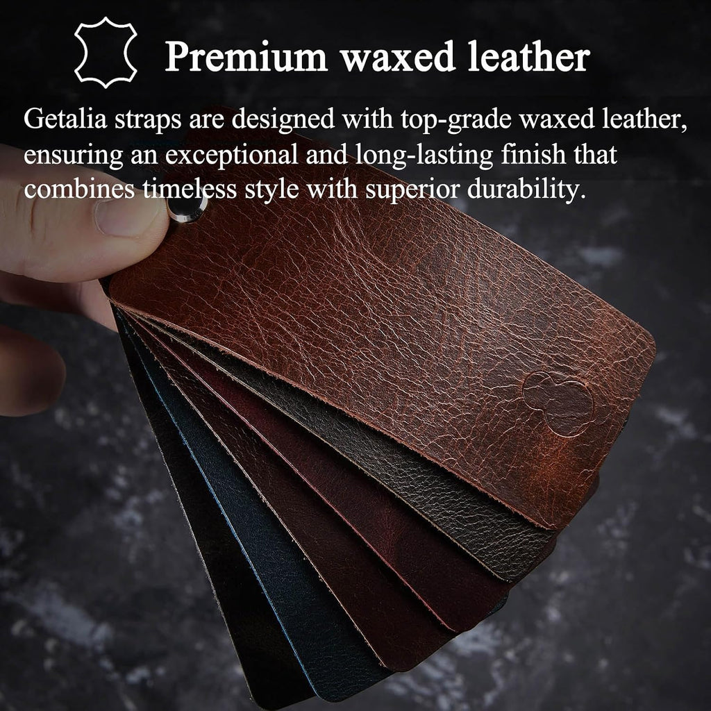 Getalia Leather Watch Band Retro Oil Wax Leather,18Mm 19Mm 20Mm 21Mm 22Mm Quick Release Foldover Clasp Watch Straps For Men And Women