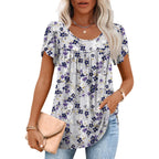 Anymiss 2026 Womens Spring Tunic Tops Summer Casual Loose Fit Short Sleeve T Shirts M-3XL
