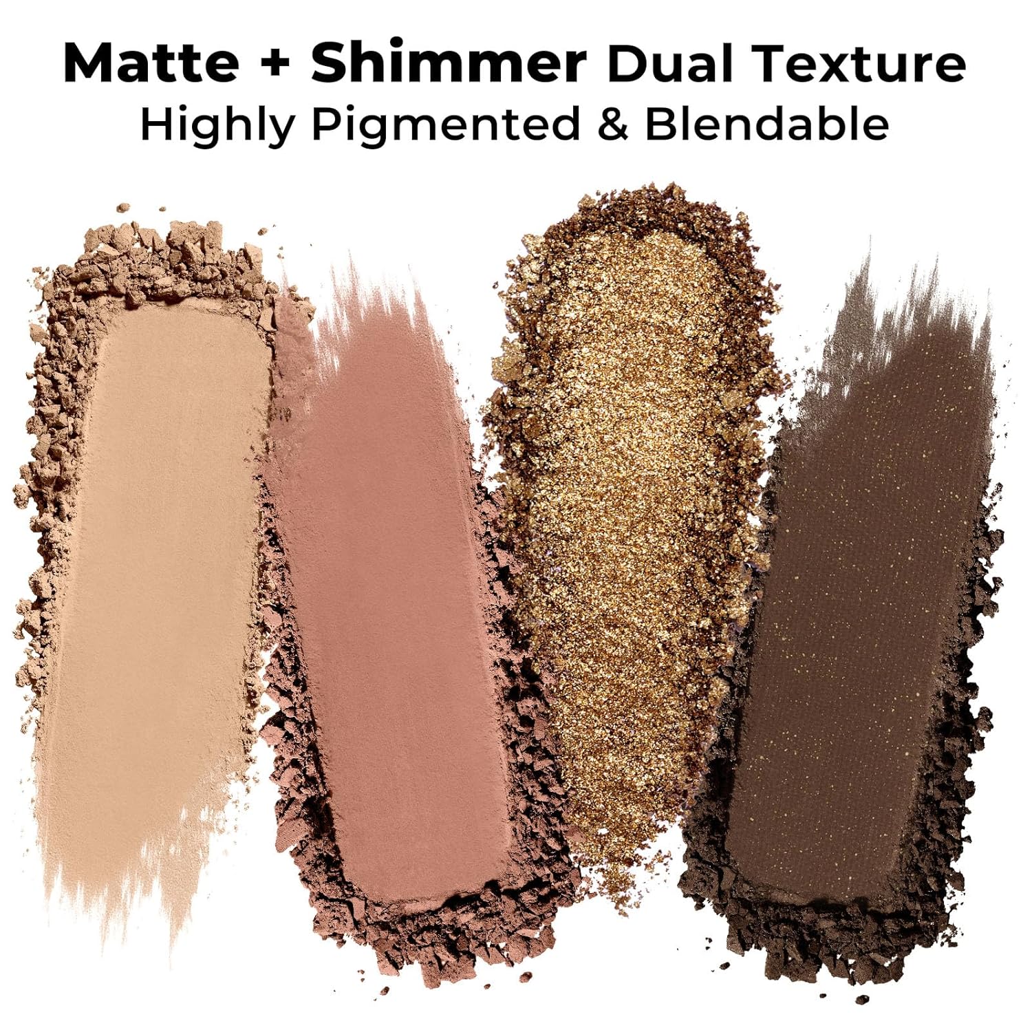 Neutral Nude Eyeshadow Makeup Palette, Taupe Brown & Gold Eye Shadow Quad, Matte & Glitter Finish Highly Pigmented Long Lasting Make Up Pallet, Travel Friendly Size