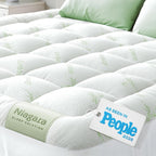 Niagara Sleep Solution Ultra Soft Queen Size Mattress Topper - Rayon Derived from Bamboo Pillow Top Mattress Pad for Back Pain Relief - Naturally Cooling for Hot Sleepers, Green
