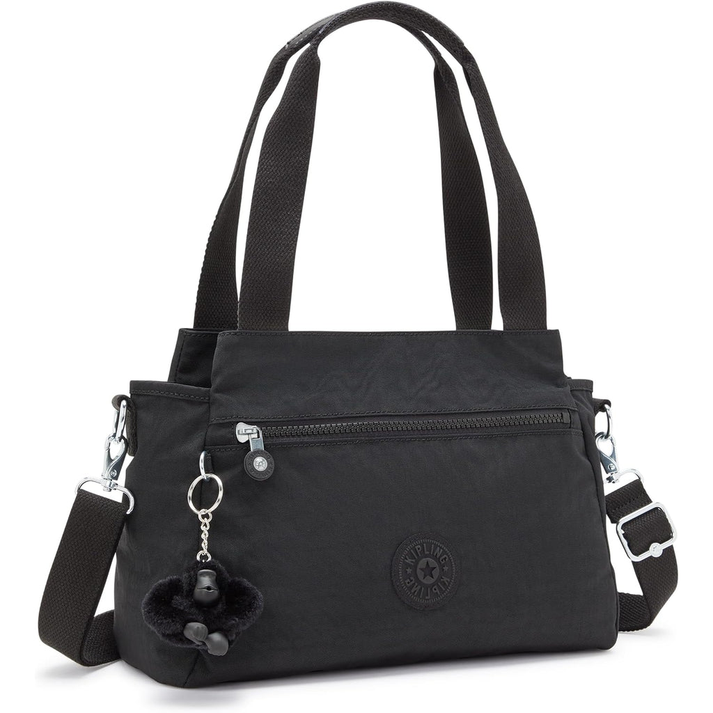 Kipling Womens Elysia Bag, Lightweight, Multi-Compartment Magnetic Snap Pockets, Shoulder Crossbody Bag, Black Noir, 11.5 L X 9 H X 5 D Us