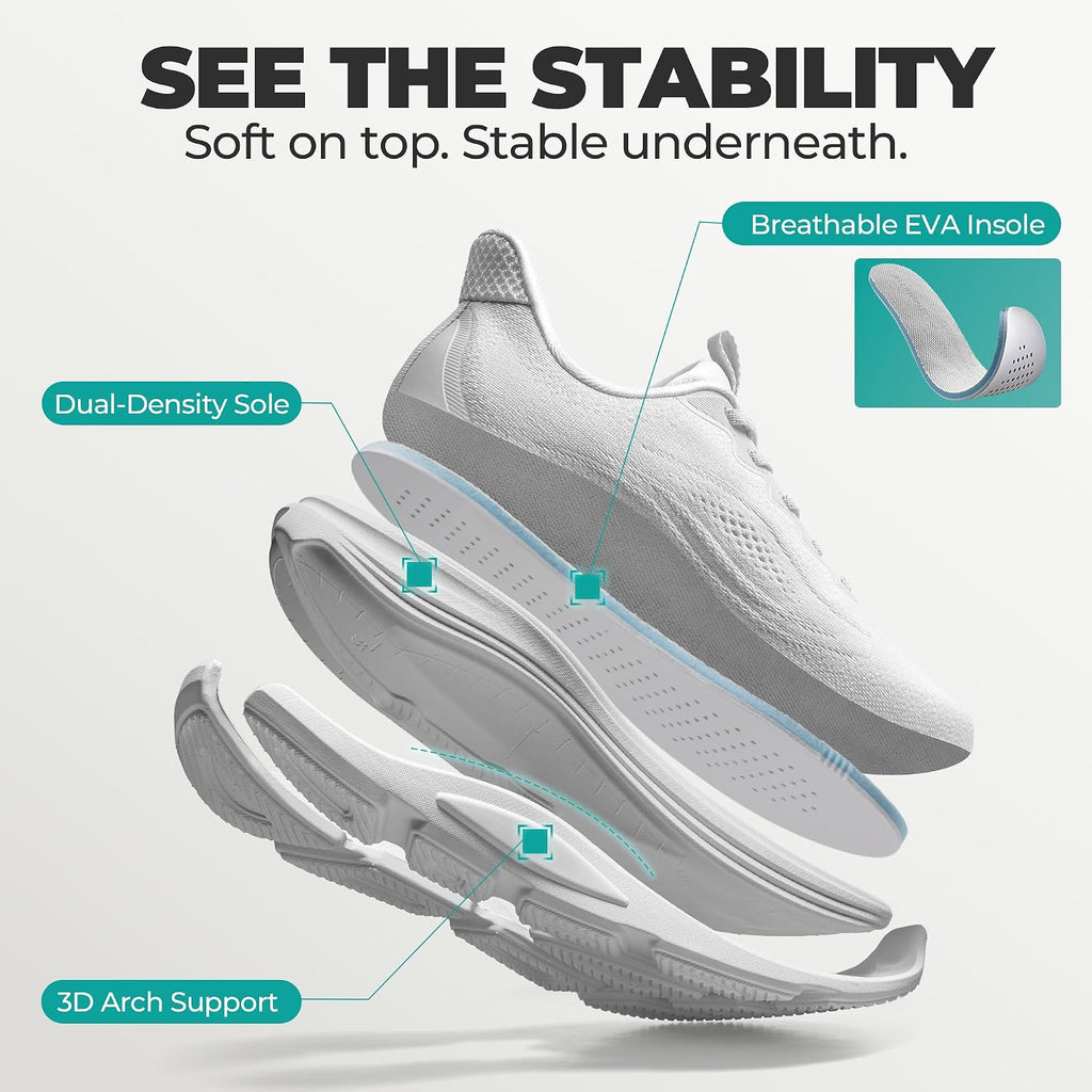 Allswifit Women'S Slip On Walking Shoes Hands-Free Cushion Running Tennis Comfortable Arch Support Gym Workout Athletic Fashion Sneakers Stedicloud