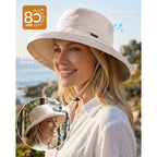 FURTALK Wide Brim Sun Hat with Ponytail Hole for Women UPF 80+ UV Protection Packable Bucket Hiking Travel Outdoor Hat