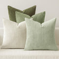 Miulee Decorative Throw Pillow Covers Set Of 4 Summer Light Green Gradient Natural Earthy Modern Classic Soft Corduroy Cushion Covers For Sofa Couch Bed Living Room Spring Home Decor 18X18 Inch