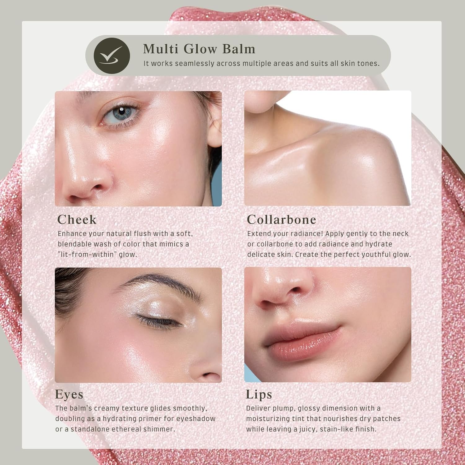 bayfree Multi Glow Balm, Cream Blush for Cheeks, Blush Balm Face Makeup, Radiant Finish, Hydrating, Creamy, Lightweight & Blendable Color, Face Makeup, 0.63 Oz