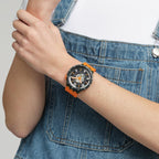Swatch Big Bold Bioceramic Unisex Watch Casual Polymer Orange Automatic Waterproof Fall-Iage