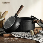 Carote Nonstick Pots And Pans, Induction Titanium Cookware Set 16Pcs Kitchen Cooking Sets, Pot And Pan Non Stick W/Frying Pan (Pfos, Pfoa Free)