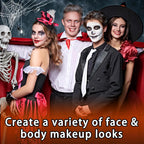 3 Set Black White Red Face Body Paint,3 Colors Clown Makeup Kit With Sponge And Brush,Joker Face Body Paint For Halloween Cosplay,Special Effect Makeup And Costume-Themed Party