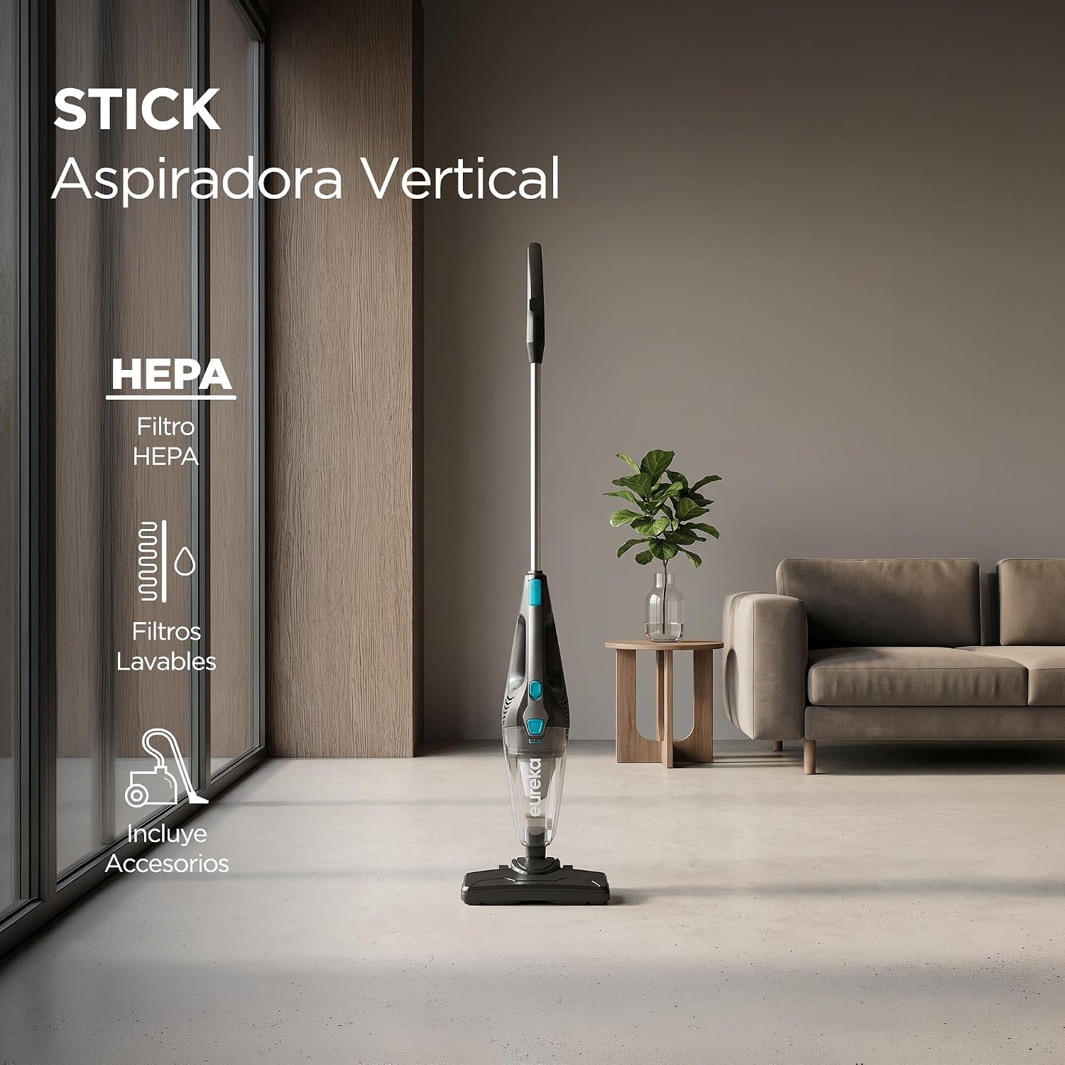 Eureka Nes215A Blaze 3-In-1 Swivel Handheld & Stick Vacuum Cleaner, Blue