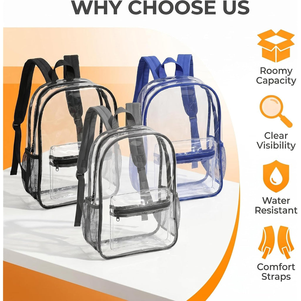 Bulk Pack Clear Backpack Transparent Backpack-1/3/24/48 Set