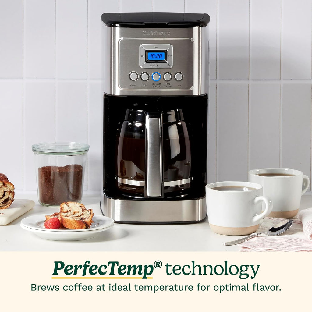 Cuisinart 14-Cup Coffee Maker, Programmable PerfecTemp Glass Carafe Coffee Machine with 1-4 Cup Setting, Brew Strength Control and Pause, Stainless Steel, DCC-3200NAS