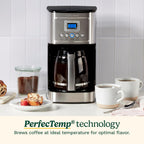 Cuisinart 14-Cup Coffee Maker, Programmable PerfecTemp Glass Carafe Coffee Machine with 1-4 Cup Setting, Brew Strength Control and Pause, Stainless Steel, DCC-3200NAS