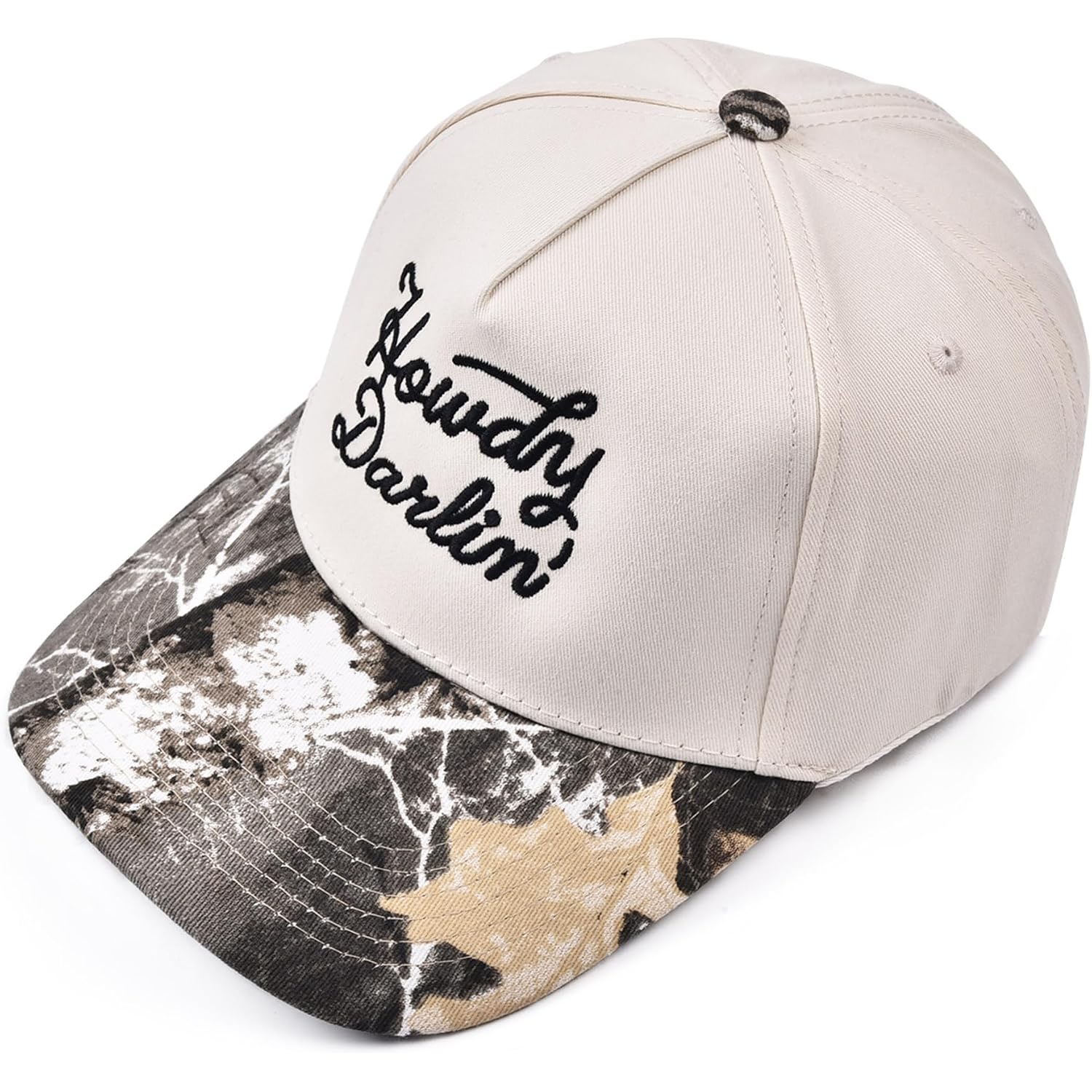 Howdy Darlin' Vintage Hat Two-Tone Funny Trucker Hat Trendy Embroidered Baseball Cap for Women Men Camo