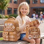 Fimibuke 9Pcs Capybara Girls Backpack For School With Lunch Box Pencil Case | Waterproof Kids Backpack For Girls, Cute Bow School Bag, Kawaii Bookbag For Preschool Kindergarten Elementary School Students