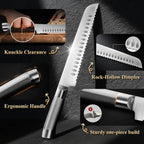 2 Pack Sourdough Bread Knife For Homemade Bread, Serrated Bread Cutter Ergo-Safe Engineering Anti-Stick Bread Bow Knife For Sourdough, Baguettes, Cakes