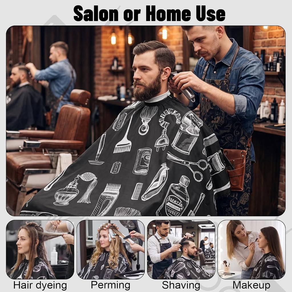 10 In 1 Barber Cape Kit, Hair Cutting Cape Neck Duster Brush Combs, Clips & Cleaning Supplies For Salon Home Barber Gifts For Men