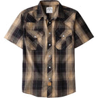 Dubinik® Western Shirts For Men Short Sleeve Plaid Pearl Snap Shirts For Men Button Up Shirt Cowboy Casual Work Shirt