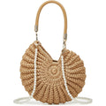 Handmade Crochet Tote Bag Seashell Purse For Women Boho Shell Handbag Crossbody Shoulder Bag Summer Beach Clutch Hobo Handbag