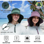 Sukeen Cooling Sun Hat for Men Women UPF50+ Wide Brim Fishing Hat with Neck Flap Adjustable Foldable Bucket Hat for Hiking