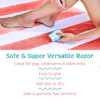 PalmPerfect Electric Shaver for Women – Bi-Directional Triple Blade Razor for Legs, Underarms & Bikini Line – Wet/Dry Portable Shaver with Non-Slip Rubber Grip – Battery Powered
