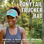 Funky Junque Ponytail Hats For Women - Funny Baseball Cap With Sayings, Criss Cross Back High Pony Adjustable Hat