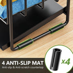 2-Tier Kitchen Sink Caddy Organzier Rack With Dish Brush Sponge Holder | Kitchen Sink Countertop Organization Storage,Home Decor Accessories Essentials Stainless Steel