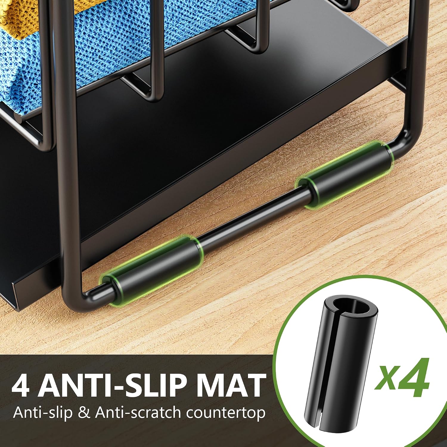 2-Tier Kitchen Sink Caddy Organzier Rack With Dish Brush Sponge Holder | Kitchen Sink Countertop Organization Storage,Home Decor Accessories Essentials Stainless Steel
