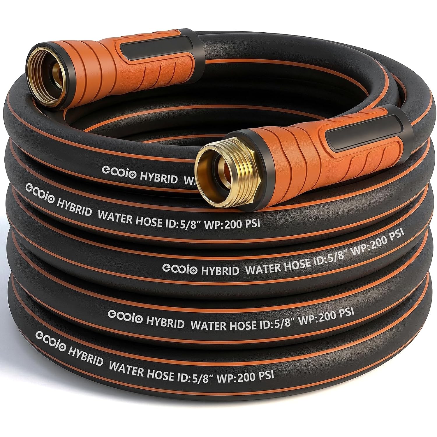 Garden Hose 25 Ft X 5/8", Heavy Duty Water Hose, Flexible And Durable, Kink Resistant Lightweight Hybrid Hose, Leakproof Yard Hose With Male To Female Fittings