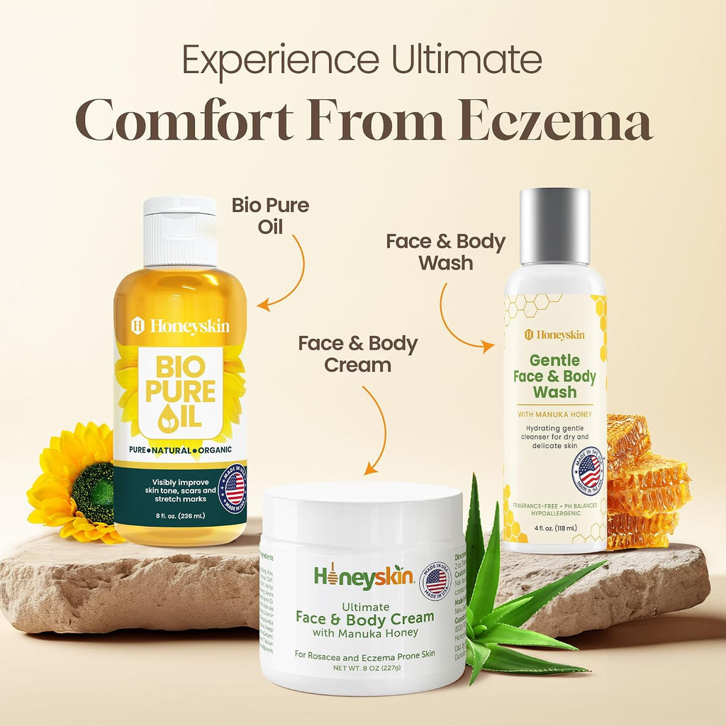 Hydrating Face Moisturizer & Body Cream With Manuka Honey Cream - Organic Face Moisturizer With Honey For Extremely Dry Skin - For Dry & Itchy Skin, Rosacea & Eczema Prone Skin 8Oz