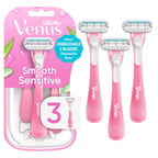 Gillette Venus Sensitive Women's Disposable Razors - Single Package of 3 Razors