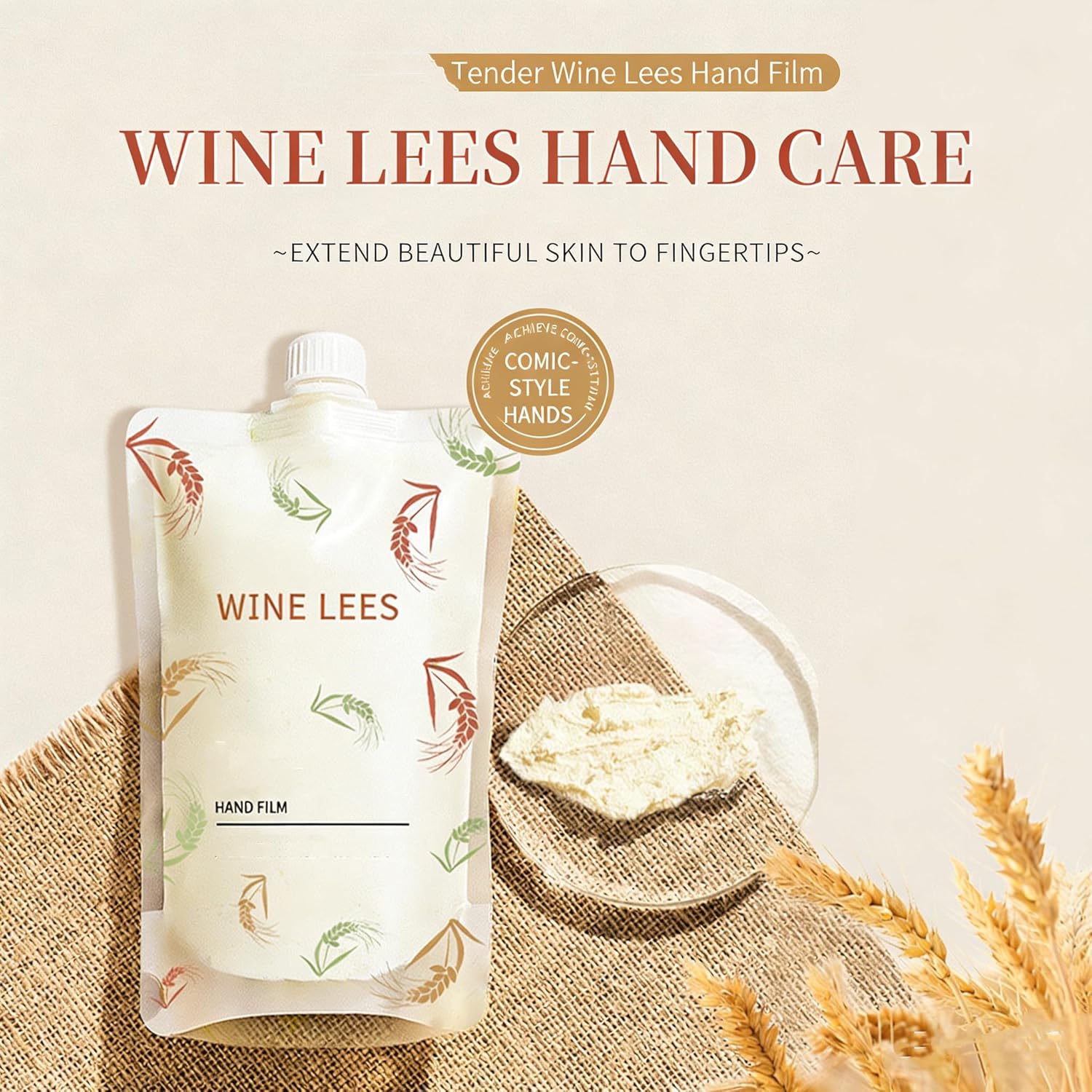 Sake Lees Hand Mask, 300g/10.58oz, Moisturizing & Repairing Treatment for Extra Dry & Rough Skin, Exfoliating Peeling Mask Moisturizing Nourishment, Rich Texture for Easy Application